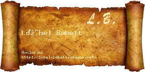 Löbel Babett névjegykártya